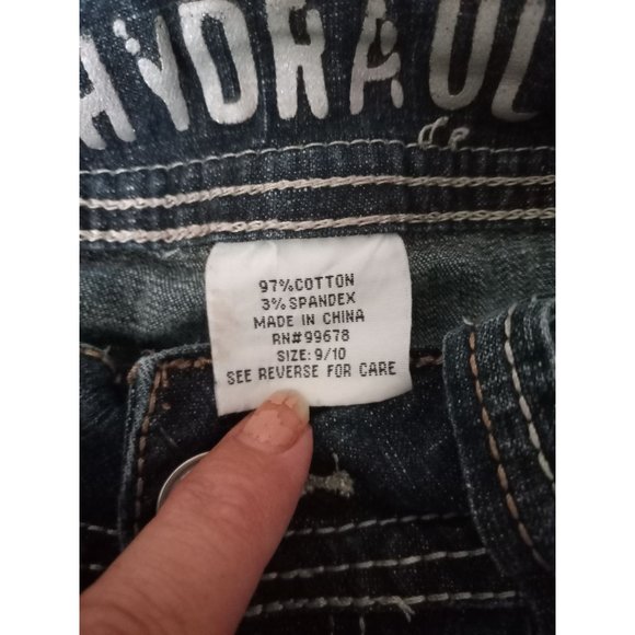 Hydraulic 9/10 Dark Wash Bailey Almost Boot Y2K 90s Distressed Denim Jeans - Picture 7 of 7